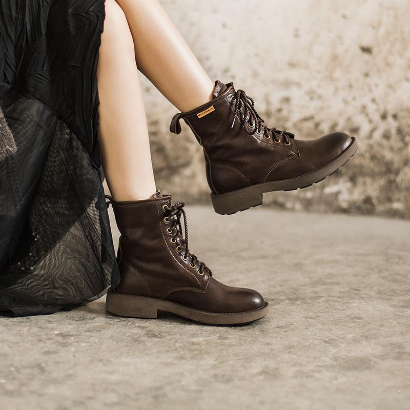 Carys Women's Chunky Lace Up Sheepskin Ankle Boots, view 6
