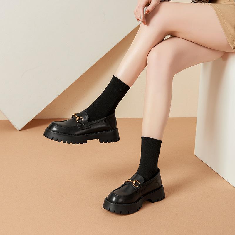 Ida Women's Chunky Platform Metal Chain Loafers, view 1