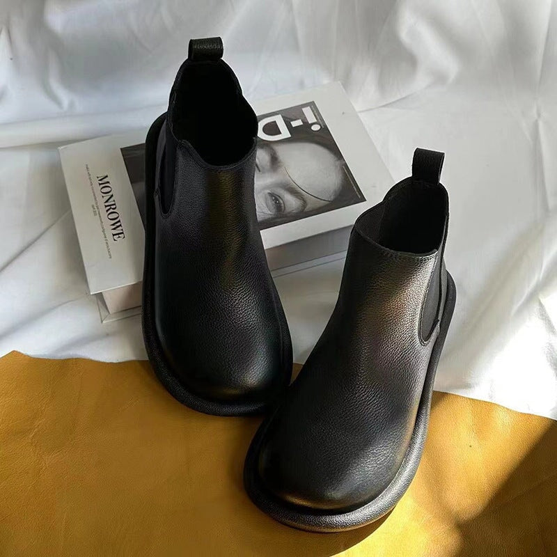 Rosie Women's Round Toe Leather Chelsea Boots, view 5