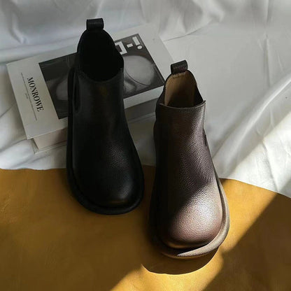 Rosie Women's Round Toe Leather Chelsea Boots, view 7