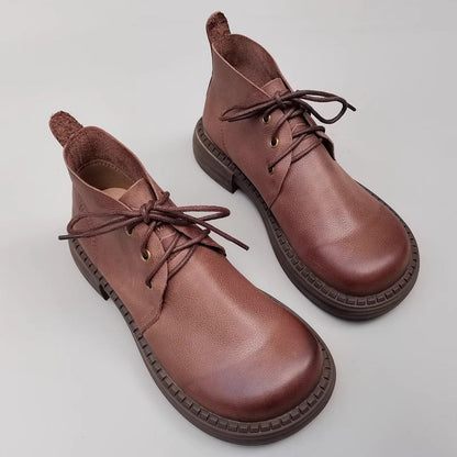 Ariel Women's Lace Up Derby Leather Ankle Boots, view 7