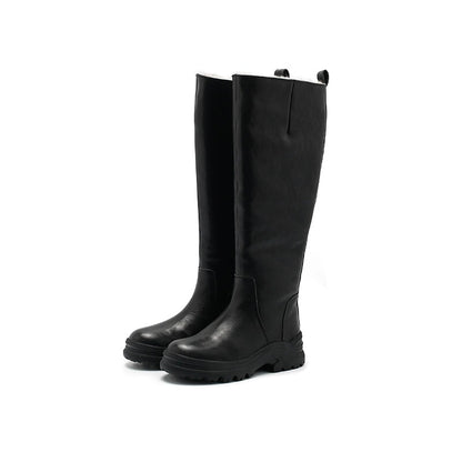 Olive Women's Fleece Lined Side Zip Knee High Boots, view 8