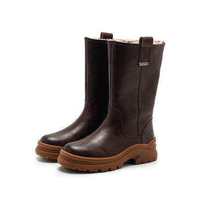 Annie Women's Back Zip Leather Mid Calf Boots, view 7