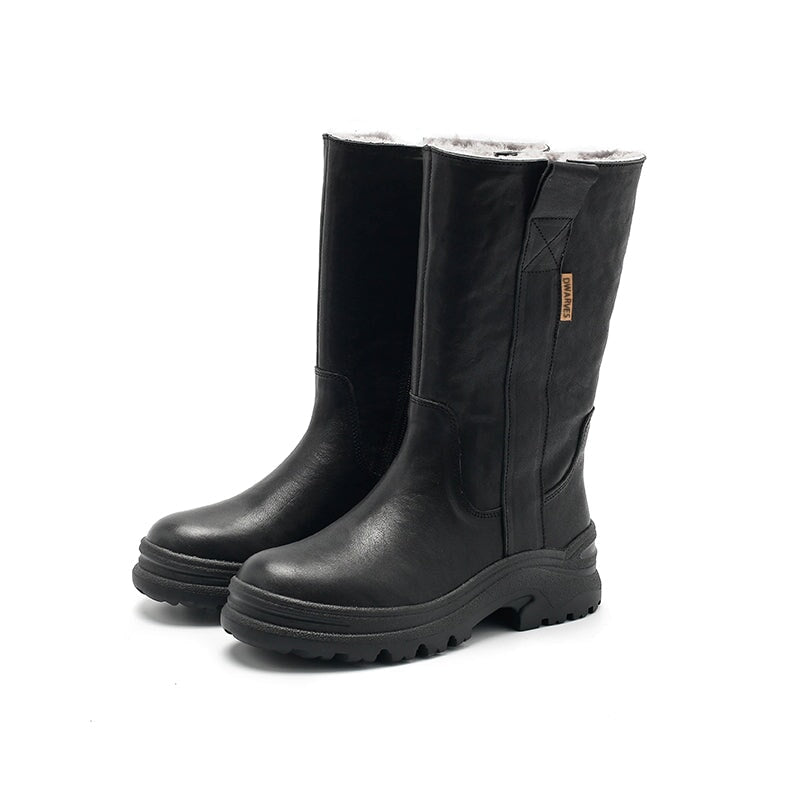 Leah Women's Leather Back Zip Mid Calf Boots, view 8