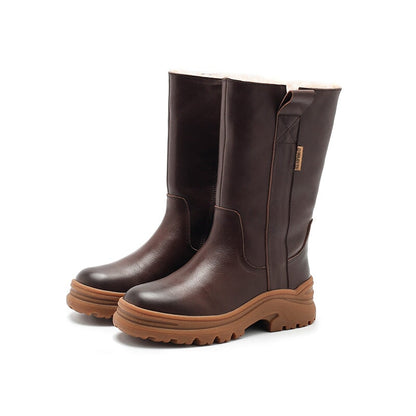Leah Women's Leather Back Zip Mid Calf Boots, view 1