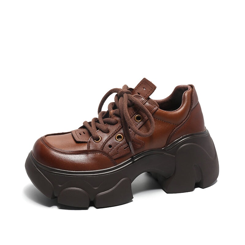 Amber Women's Platform Lace Up Leather Oxford Shoes, view 6