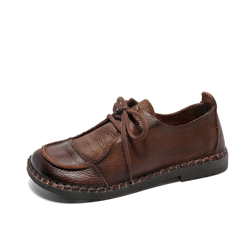 Lucy Women's Leather Flat Oxford Shoes, view 11
