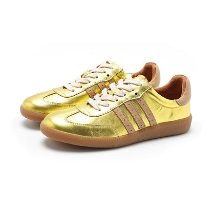 Sian Women's Low Top Striped Leather Trainers, view 10