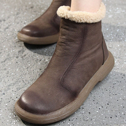 Bonnie Women's Side Zip Round Toe Leather Ankle Boots, view 11