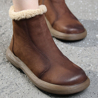 Bonnie Women's Side Zip Round Toe Leather Ankle Boots, view 12