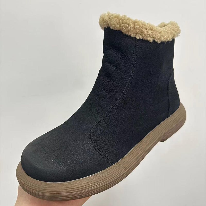Bonnie Women's Side Zip Round Toe Leather Ankle Boots, view 14