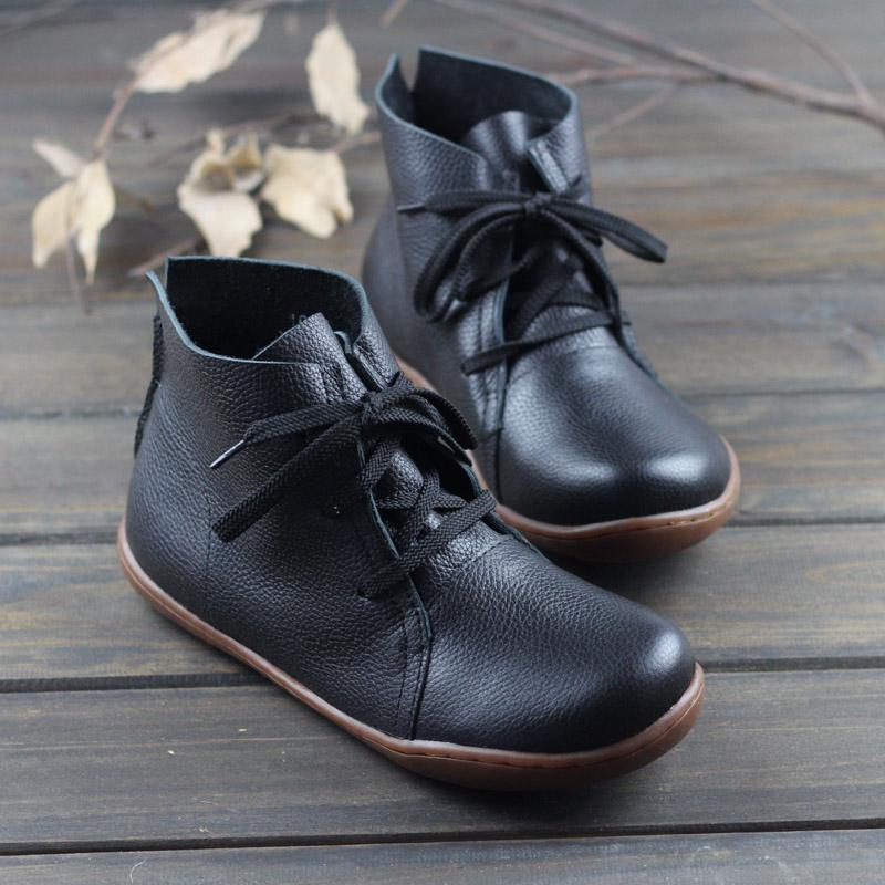Etta Women's Round Toe Lace Up Leather Ankle Boots, view 13