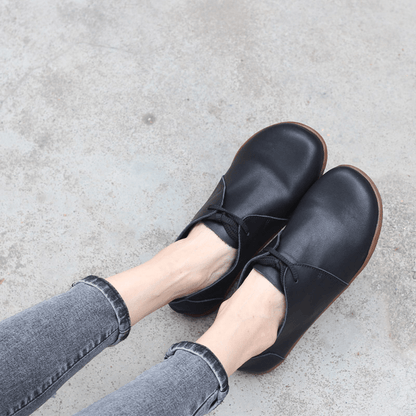 Rosa Women's Lace Up Leather Flat Shoes, view 5