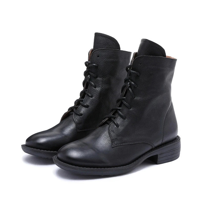Lorna Women's Chunky Combat Lace Up Ankle Boots, view 14
