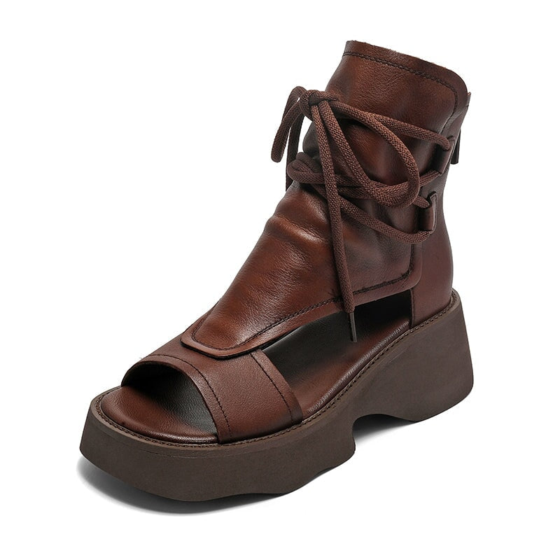 May Women's Peep Toe Platform Gladiator Sandals, view 8