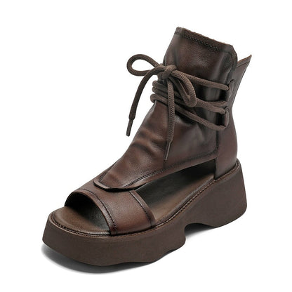 May Women's Peep Toe Platform Gladiator Sandals, view 6