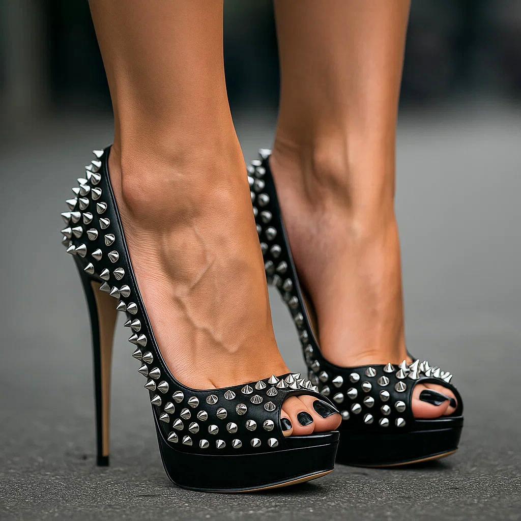 Ursula Women's Studded Stiletto Court Shoes, view 2