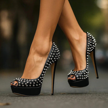 Ursula Women's Studded Stiletto Court Shoes, view 4