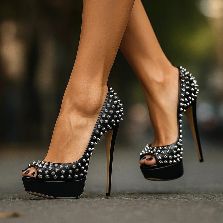 Ursula Women's Studded Stiletto Court Shoes, view 4