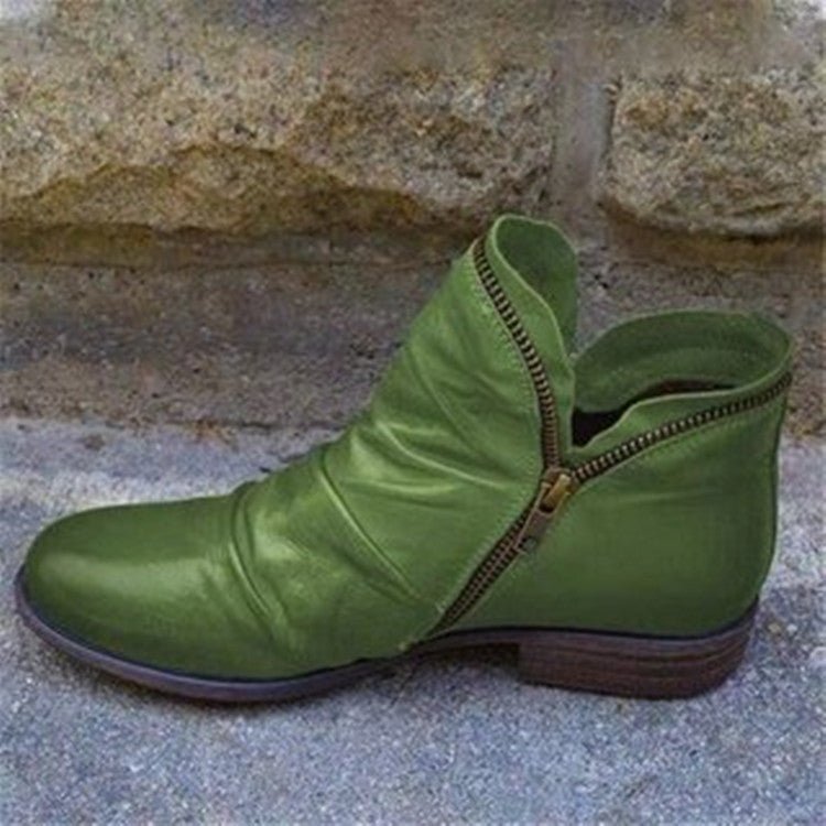 Thea Women's Leather Look Leather Ankle Boots, view 6