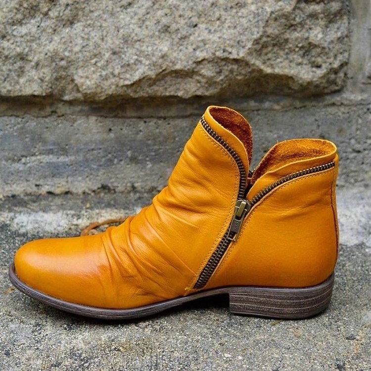 Thea Women's Leather Look Leather Ankle Boots, view 2
