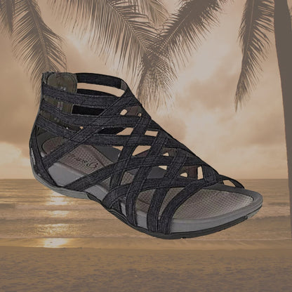 Harriet Women's Adjustable Strappy Flat Sandals, view 17