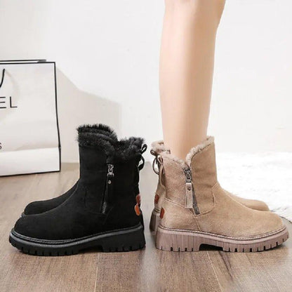 Wren Women's Suede Faux Fur Lined Platform Ankle Boots, view 3