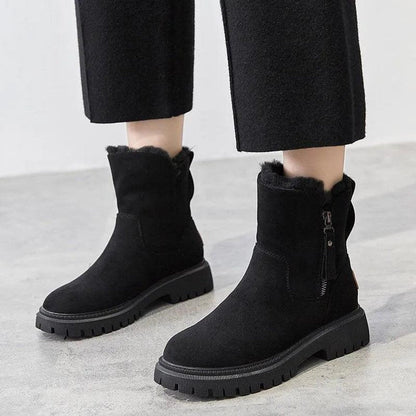 Wren Women's Suede Faux Fur Lined Platform Ankle Boots, view 6