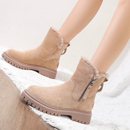 Briar Women's Suede Chunky Sole Leather Ankle Boots, view 2