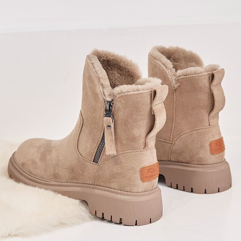 Briar Women's Suede Chunky Sole Leather Ankle Boots, view 4