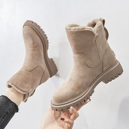 Briar Women's Suede Chunky Sole Leather Ankle Boots, view 5