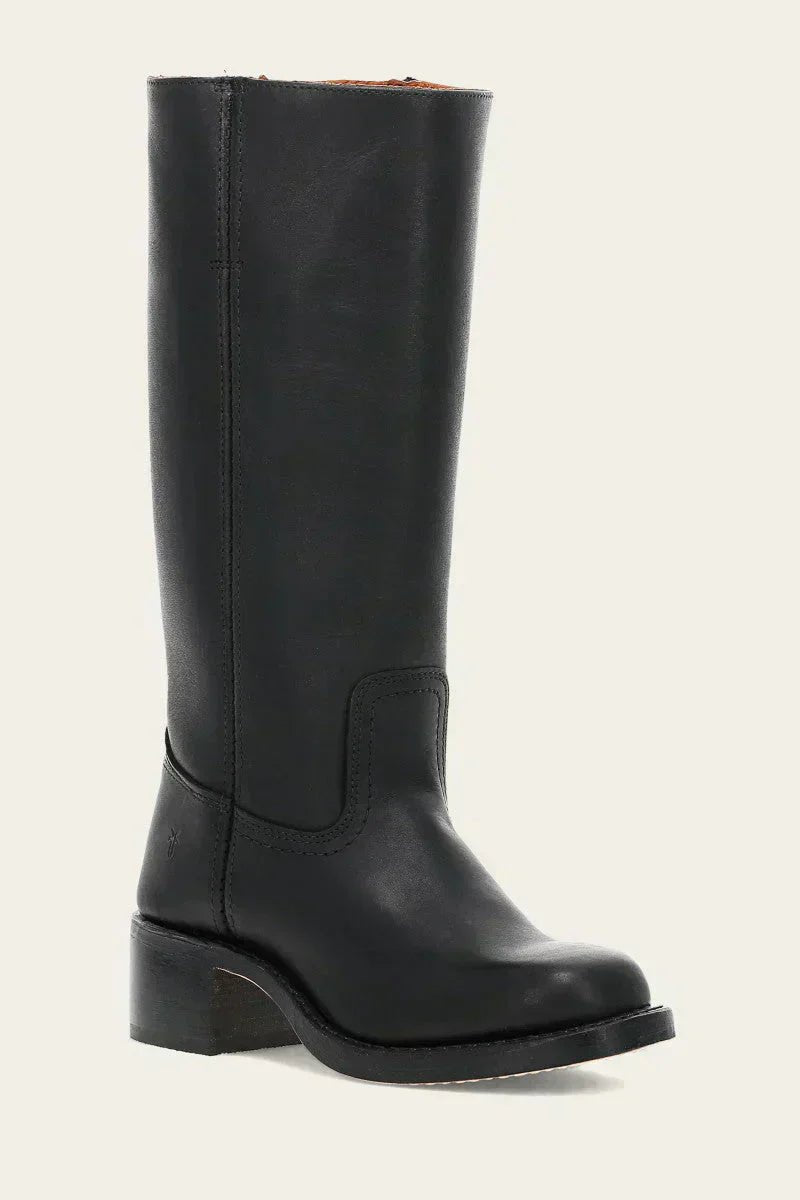 Adeline Women's Leather Pull On Block Heel Knee High Boots, view 12
