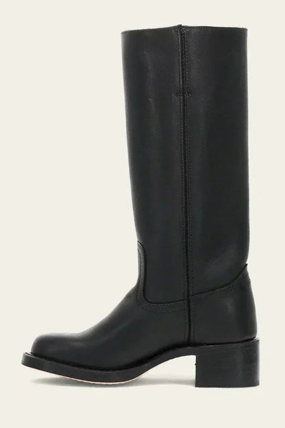 Adeline Women's Leather Pull On Block Heel Knee High Boots, view 14
