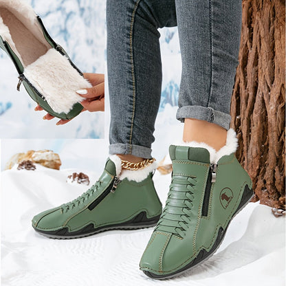 Maeve Women's Faux Fur Lined Lace Up Ankle Boots, view 7