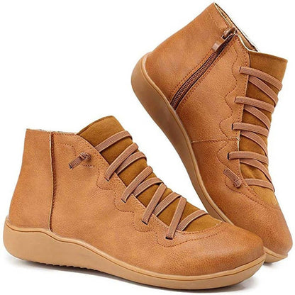 Willow Women's Faux Leather Lace Up Ankle Boots, view 1