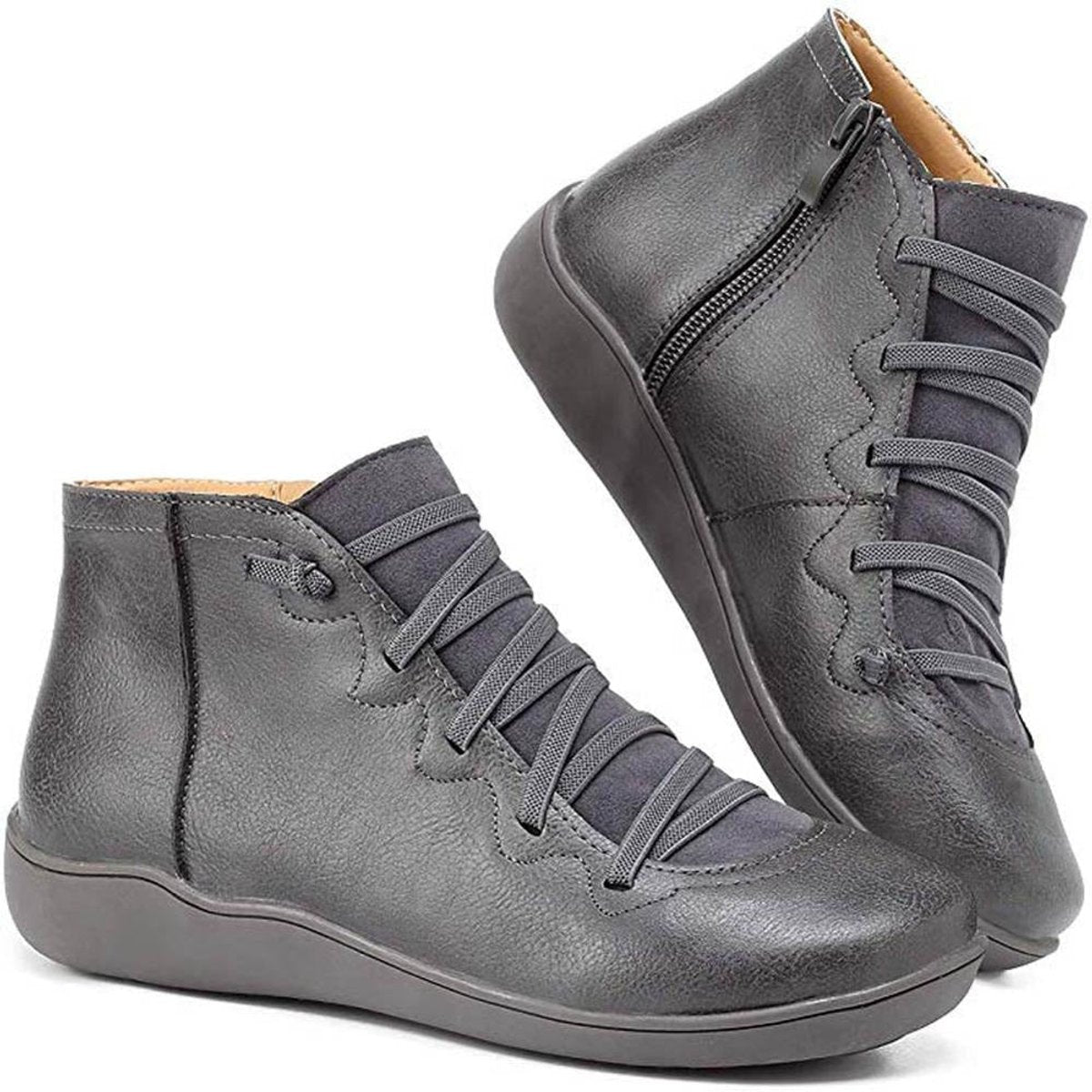 Willow Women's Faux Leather Lace Up Ankle Boots, view 4