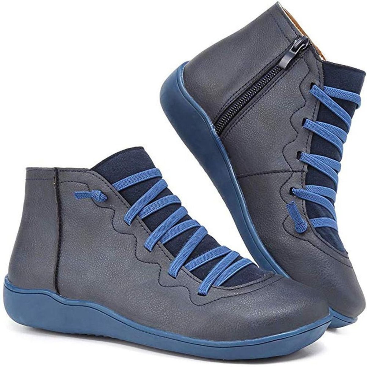 Willow Women's Faux Leather Lace Up Ankle Boots, view 5
