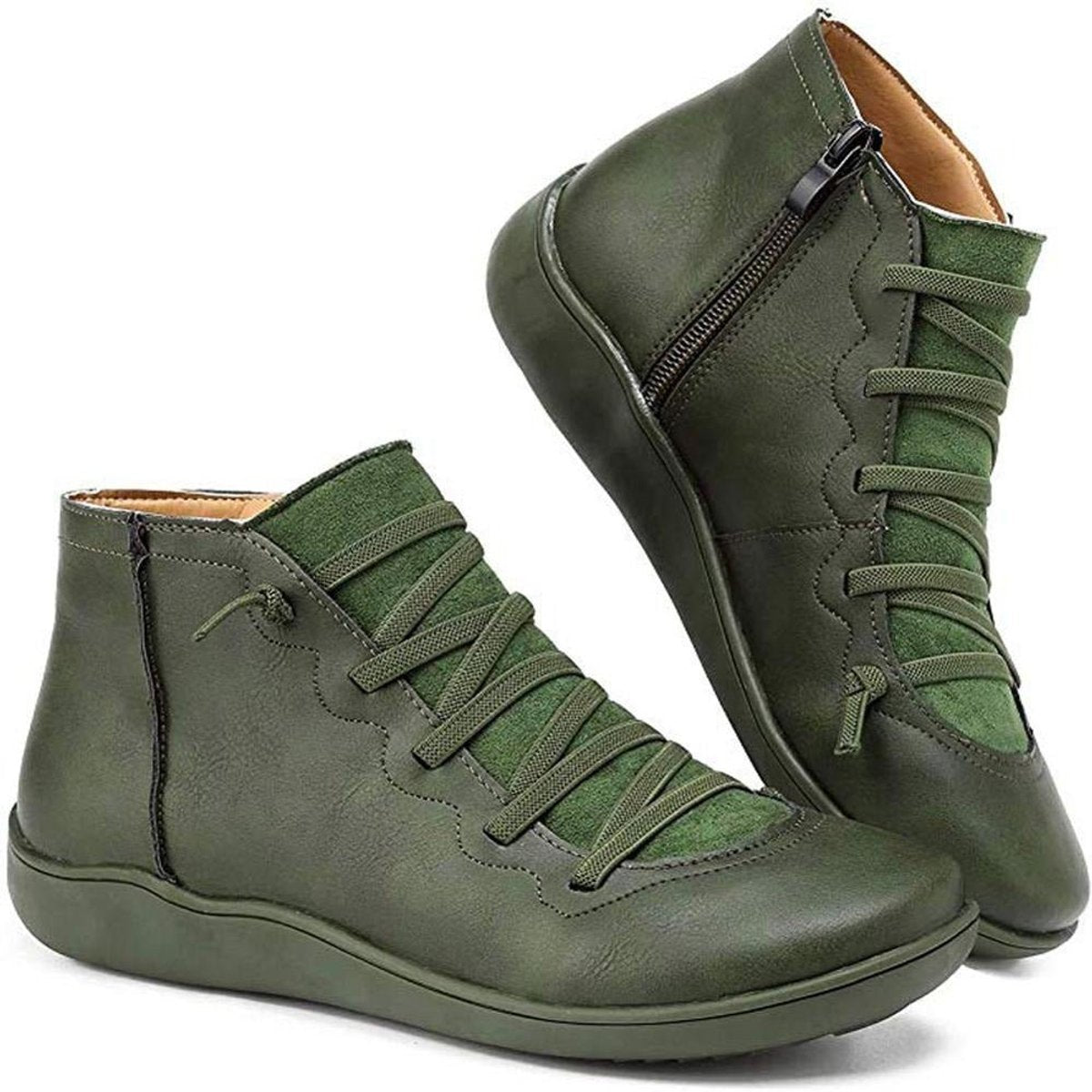 Willow Women's Faux Leather Lace Up Ankle Boots, view 6
