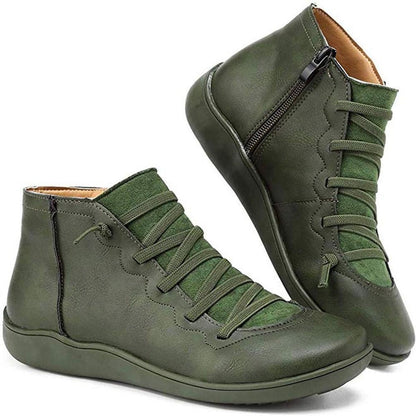 Willow Women's Faux Leather Lace Up Ankle Boots, view 6