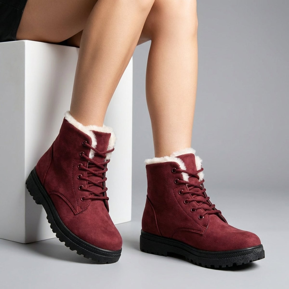 Robyn Women's Faux Fur Lined Lace Up Snow Boots, view 14