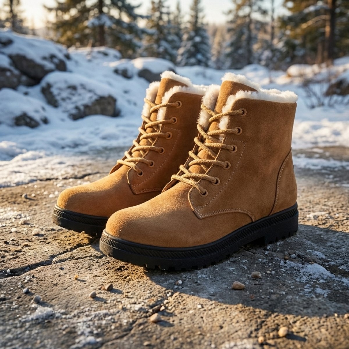 Robyn Women's Faux Fur Lined Lace Up Snow Boots, view 7