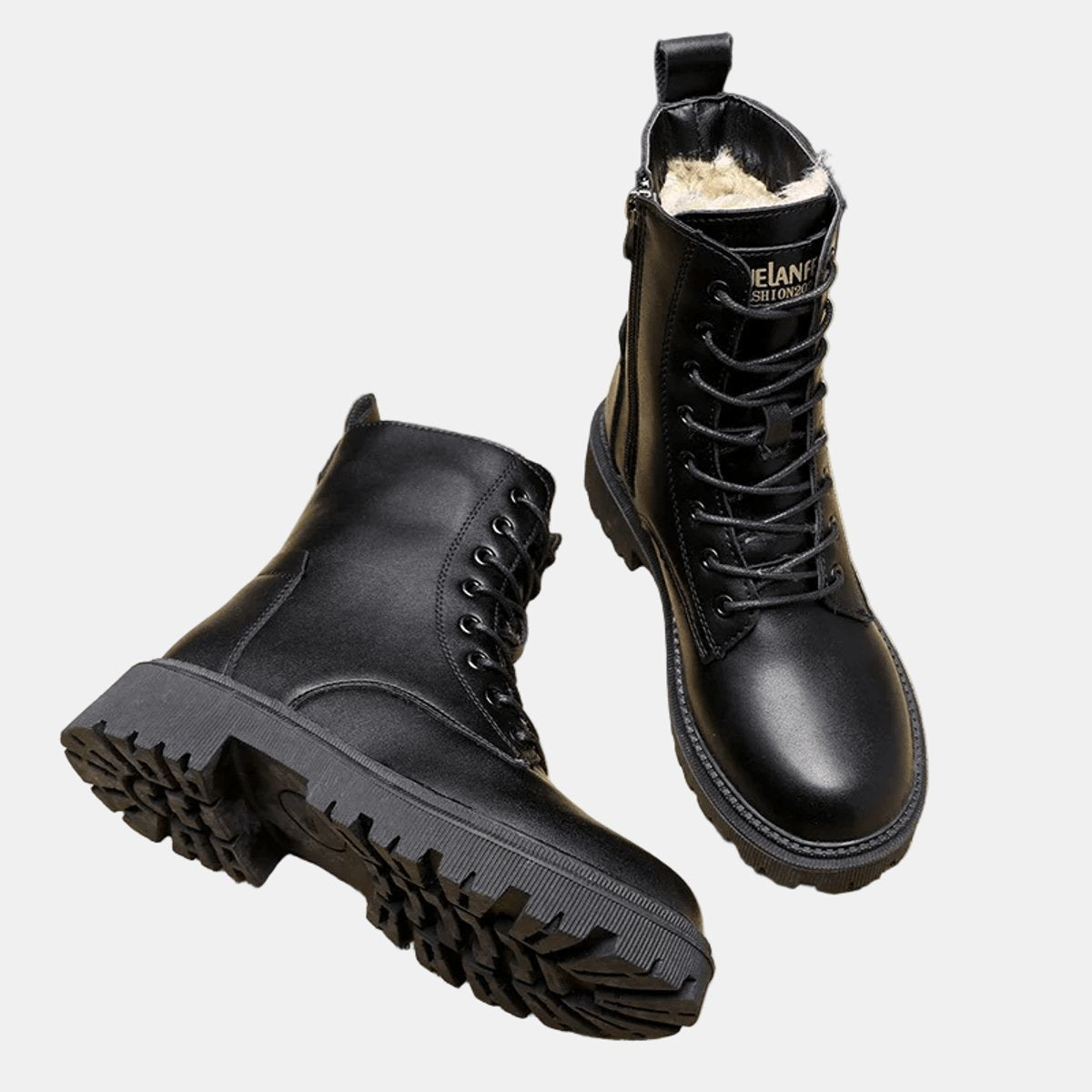 Poppy Women's Sherpa Lined Lace Up Ankle Boots, view 2