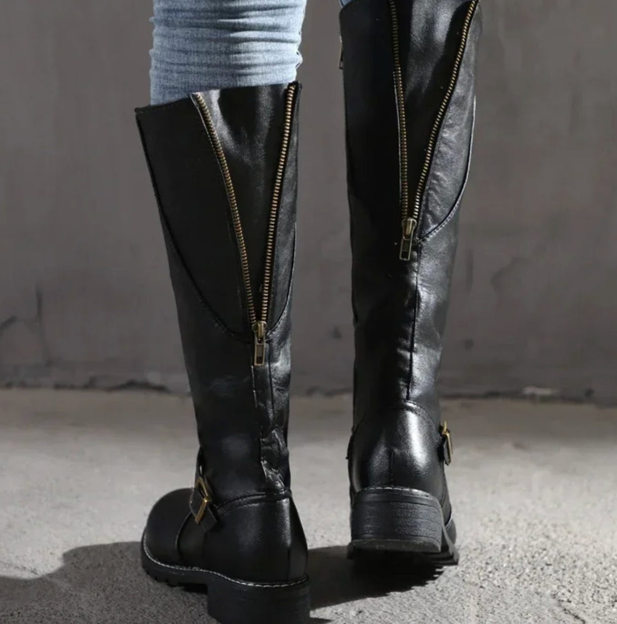 Maeve Women's Leather Buckle Strap Knee High Boots, view 5