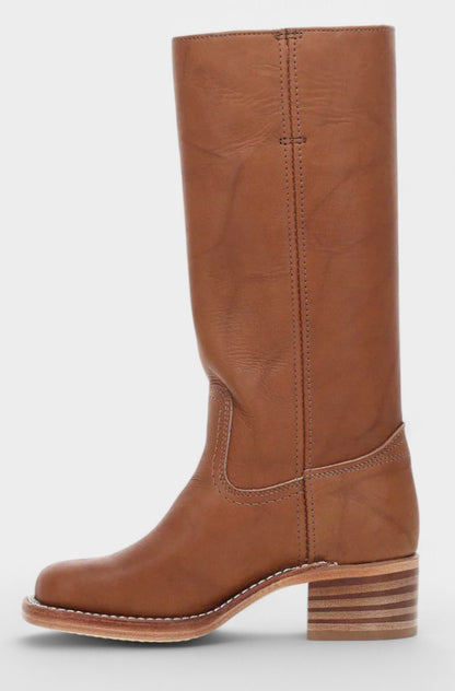 Cleo Women's Leather Square Toe Stacked Heel Knee High Boots, view 11