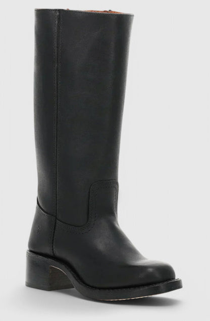 Cleo Women's Leather Square Toe Stacked Heel Knee High Boots, view 12