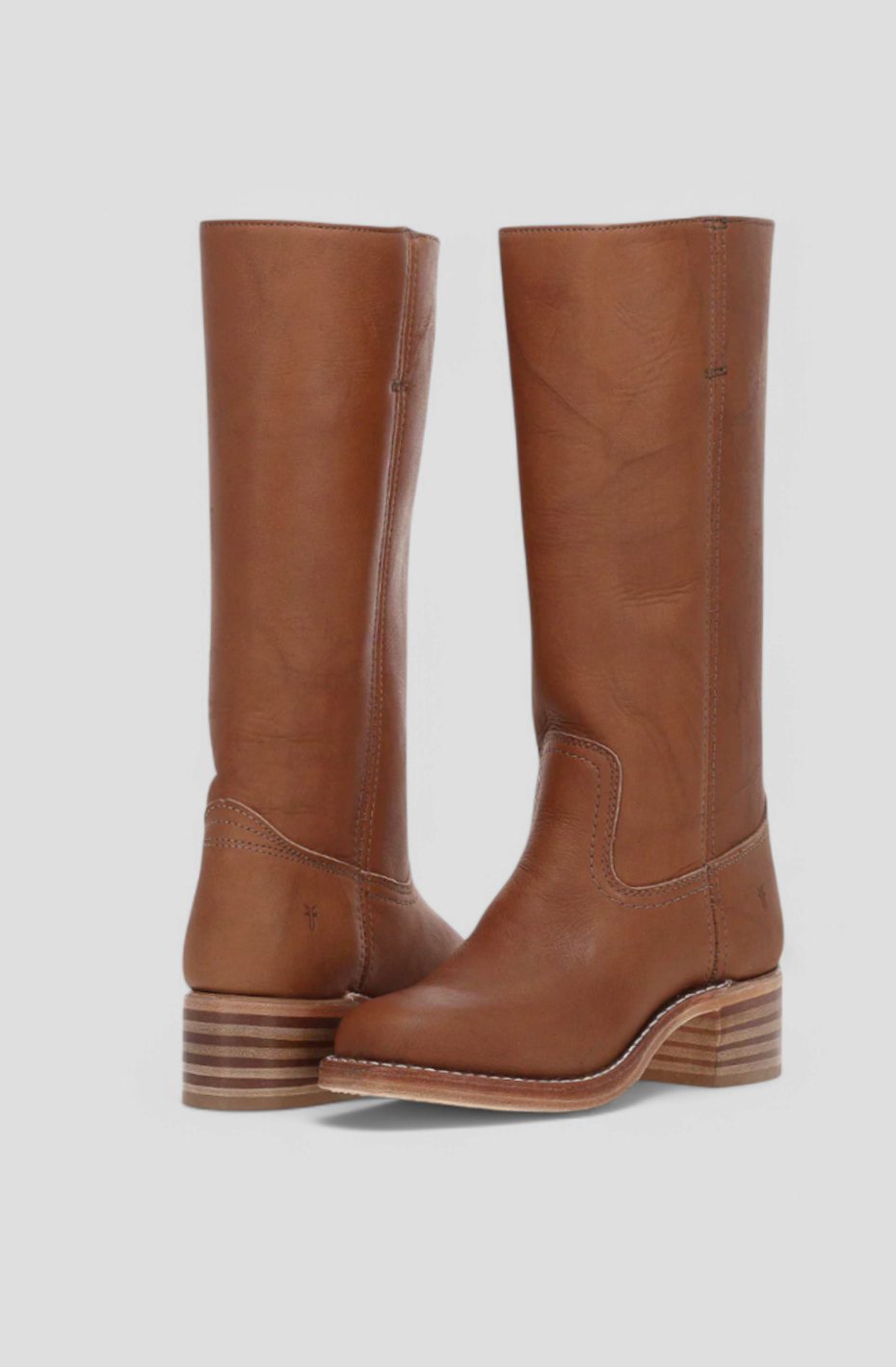 Cleo Women's Leather Square Toe Stacked Heel Knee High Boots, view 3