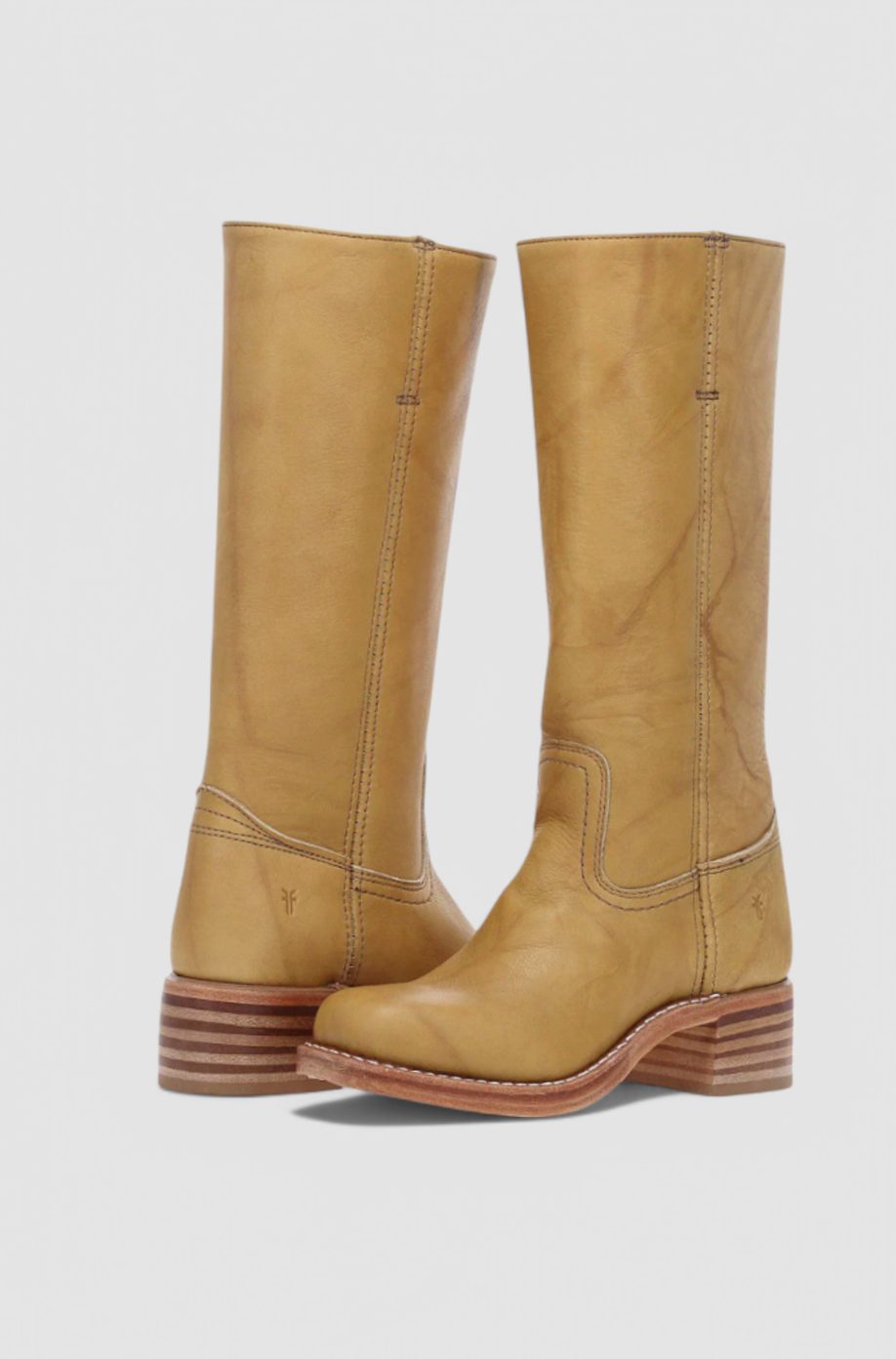 Cleo Women's Leather Square Toe Stacked Heel Knee High Boots, view 5
