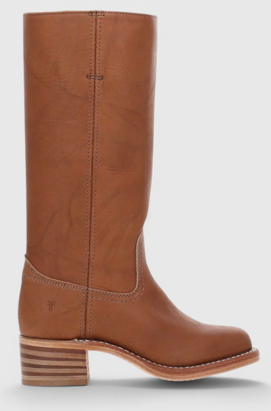 Cleo Women's Leather Square Toe Stacked Heel Knee High Boots, view 9