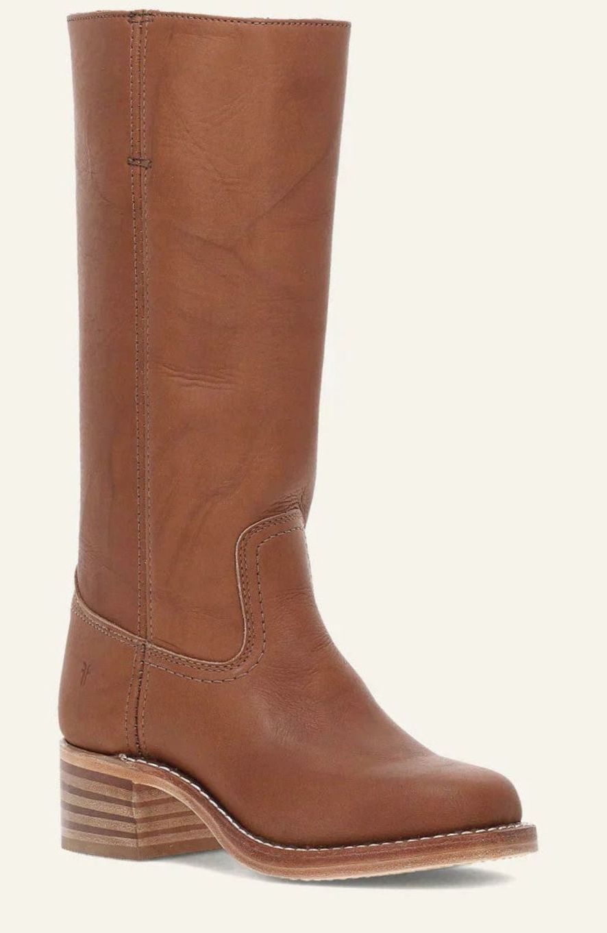 Nora Women's Leather Stacked Heel Mid Calf Western Boots, view 6