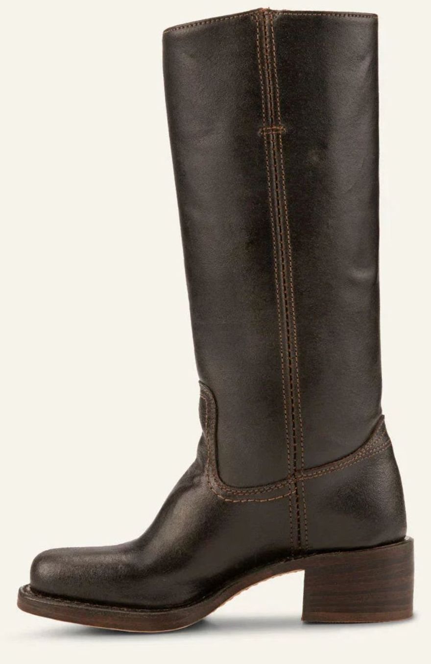 Nora Women's Leather Stacked Heel Mid Calf Western Boots, view 9